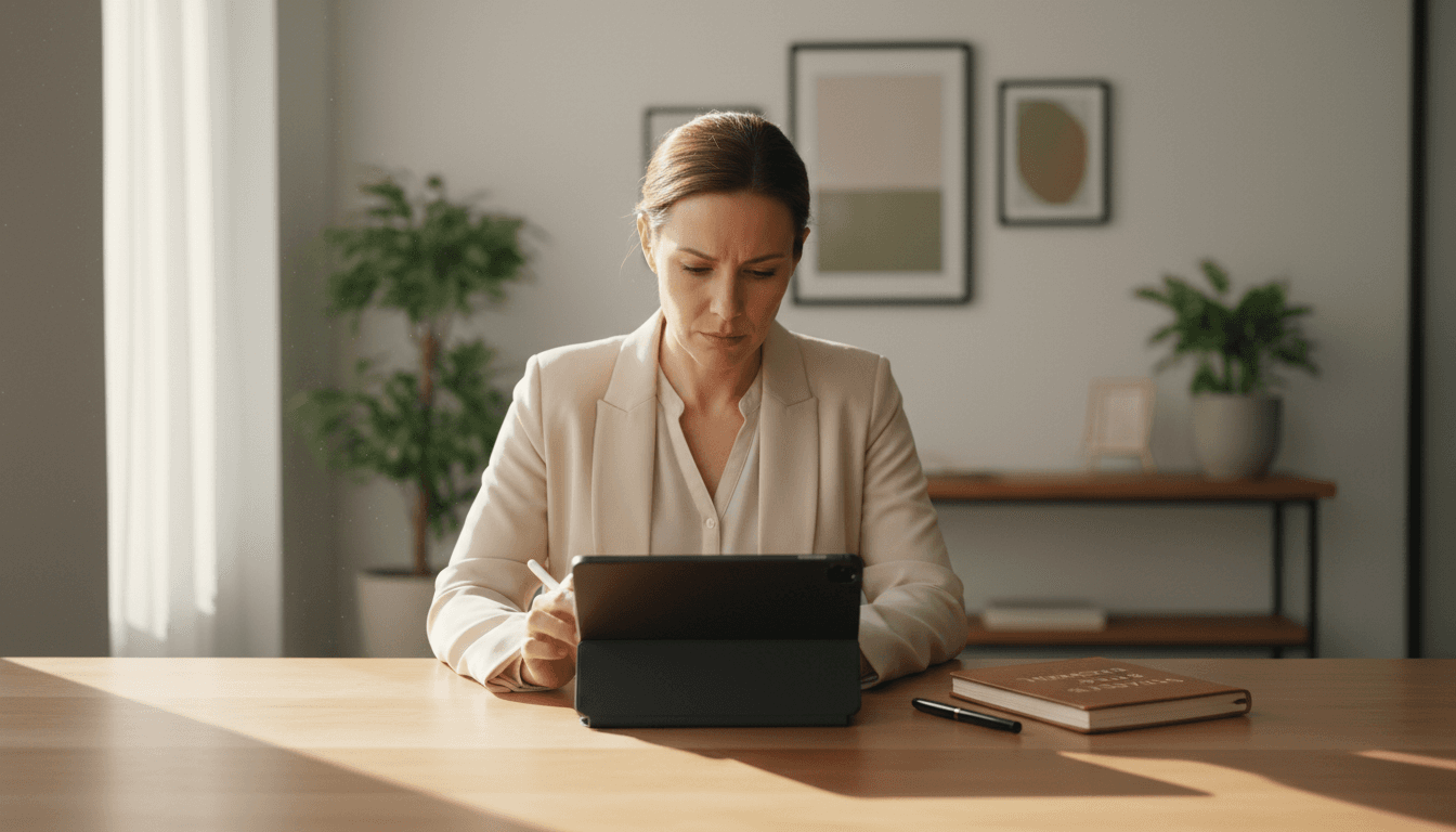 Professional reviewing business strategy and operations planning